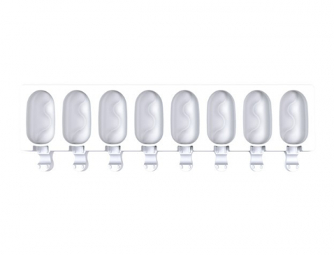 Forma Silicon Inghetata Mini Wave GEL18 3D, 2 forme x 8 cavitati 6.9 x 3.8 x H 2.2 cm, 37 ml, 100 bastonase [2]