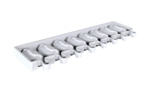 Matrite, Forme Inghetata, Gelaterie - Forma Silicon Inghetata Mini Wave GEL18 3D, 2 forme x 8 cavitati 6.9 x 3.8 x H 2.2 cm, 37 ml, 100 bastonase