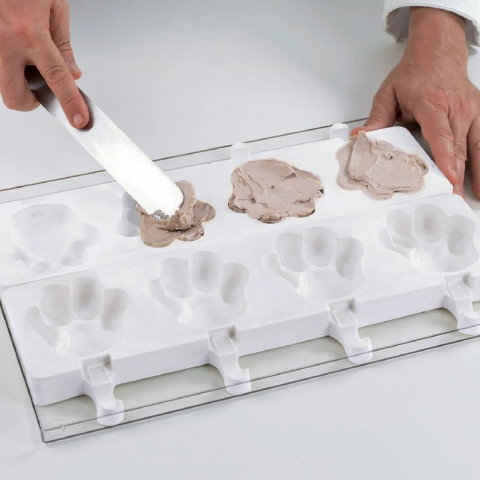 Forma Silicon Inghetata Paw, 2 forme silicon x 4 cav. 8.9 x 8.4 x H 2.4 cm, 98 ml, 50 bastonase [4]