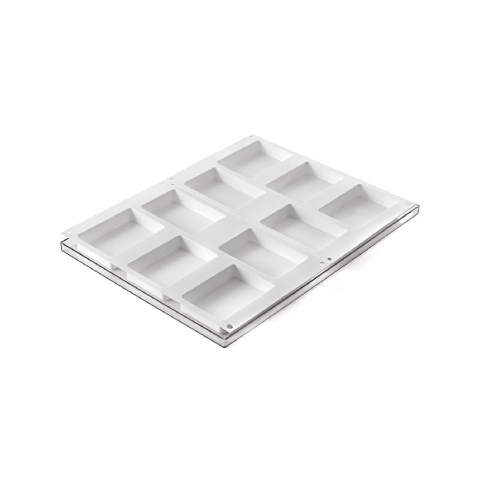 Cofetarie - Ustensile - Forma Silicon Inghetata Sandwich Biscuit Double, 2 forme silicon x 5 cav. 6.8 x 9.9 x H 2 cm, 134 ml (BISC04)