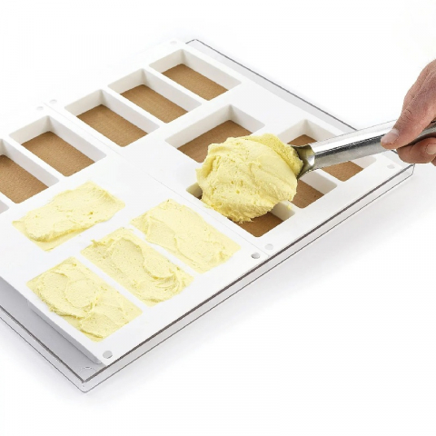 Forma Silicon Inghetata Sandwich Biscuit Slim, 2 forme silicon x 6 cav. 12 x 4.5 x H 2 cm, 110 ml (BISC03) [3]