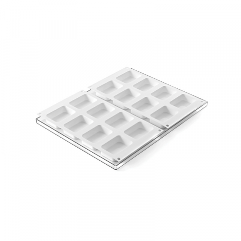 Cofetarie - Ustensile - Forma Silicon Inghetata Sandwich Mini Biscuit Double, 2 forme silicon x 8 cav. 7.05 x 4.85 x H 2.05 cm, (BISC04M)