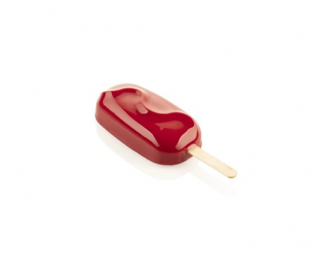 Cofetarie - Ustensile - Forma Silicon Inghetata Wave GEL18 3D, 2 forme x 6 cavitati 9.3 x 4.8 x H 3 cm, 88 ml, 50 bastonase