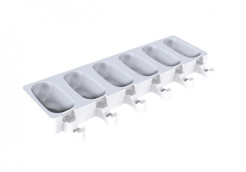 Forma Silicon Inghetata Wave GEL18 3D, 2 forme x 6 cavitati 9.3 x 4.8 x H 3 cm, 88 ml, 50 bastonase [3]