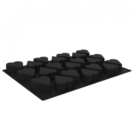 Forme 60x40cm Monoportii, Mignon - Forma Silicon Inima 9.5 x 8.8 x H 4 cm, 21 cavitati, (SQ087)