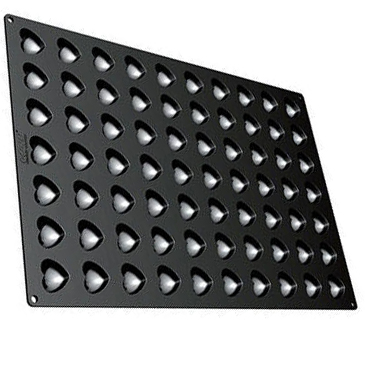 Forme 60x40cm Monoportii, Mignon - Forma Silicon Inima Mignon 3.6 x 3.9 x h 1.6 cm, 70 cavitati, 11 ml (SQ032)