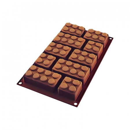 Forme de Silicon Cofetarie - Forma Silicon Lego 9 x 4.5 x H 2.8 cm, 10 cavitati, 75 ml