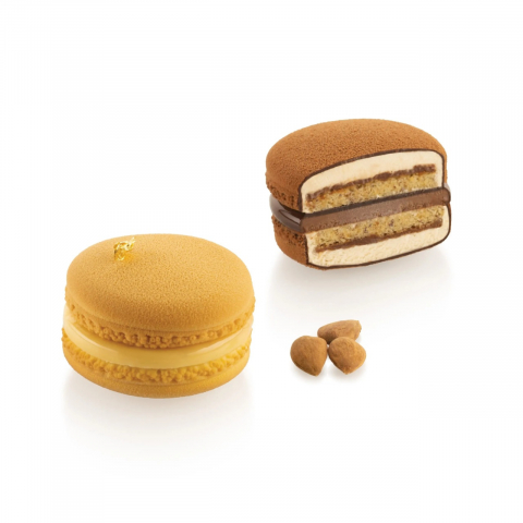 Forme 17.5x30cm Monoportii, Mignon - Forma Silicon Macaron Ø 6.5 x H 4 cm, 6 cavitati x 110 ml