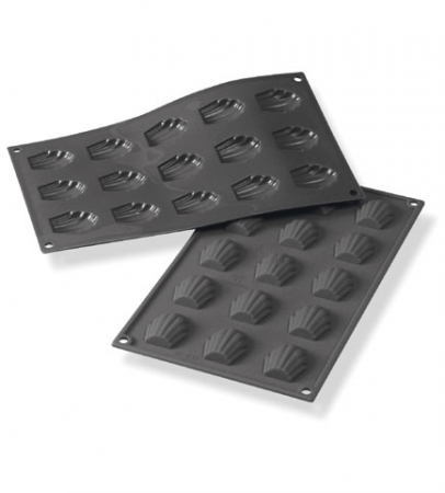 Forme de Silicon Cofetarie - Forma Silicon Madeleine 4.4x3.4xH1cm, 15 cavitati