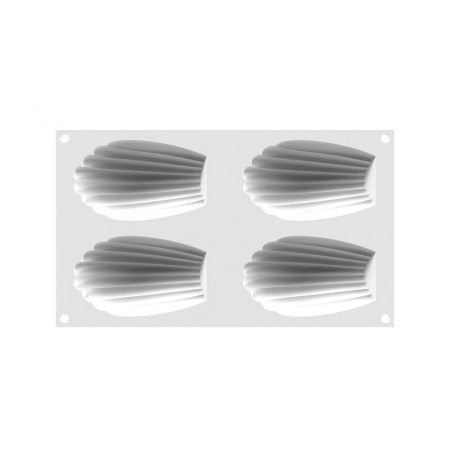 Forme 17.5x30cm Monoportii, Mignon - Forma Silicon Madeleine XL 11.7 x 7 x H 2.2 cm, 4 cavitati, 95 ml
