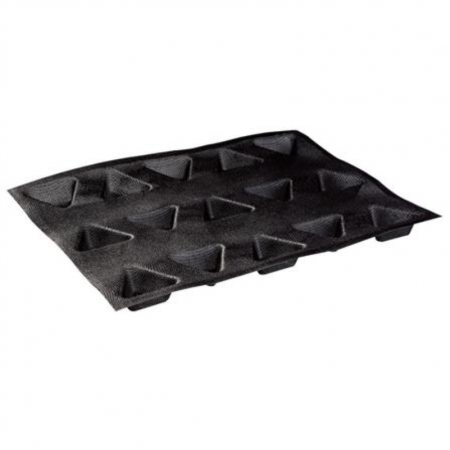 Forme Silicon Microforate - Forma Silicon Microforata 30x40 cm, 15+15 Cavitati Triunghi 6x6xH2.5 cm, Set 2 Buc