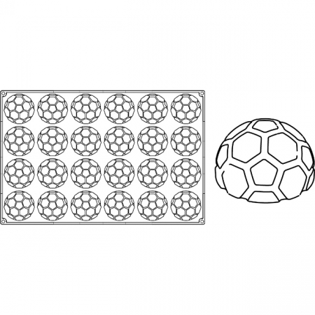 Forme de Silicon Cofetarie - Forma Pavoflex 60x40 cm Minge Ø8xh4.5 cm, 24 cavitati, 150 ml