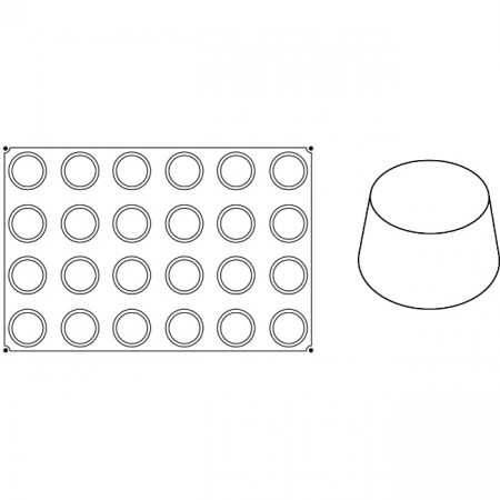 Forma Pavoflex 60x40 cm Muffins Ø7xh4 cm, 24 cavitati, 130 ml [2]