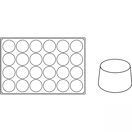 Forme de Silicon Cofetarie - Forma Pavoflex 60x40 cm Muffins Ø8.5xh5 cm, 24 cavitati, 235 ml