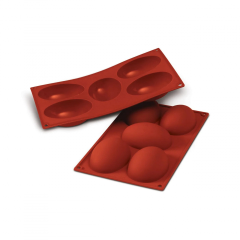Forme de Silicon Cofetarie - Forma Silicon Ou 10.2x7.3xH3.6cm, 5 cavitati x 130 ml (SF041)