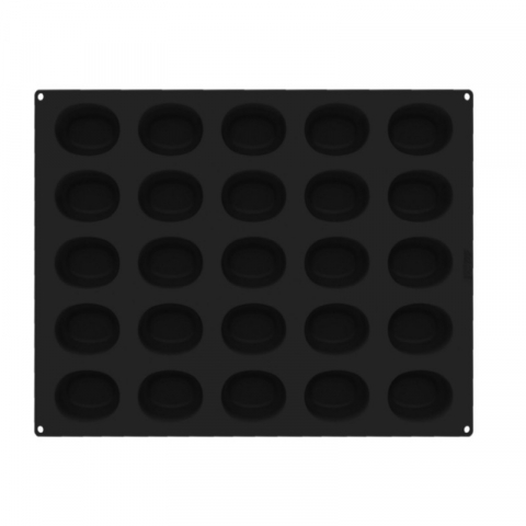 Forme 60x40cm Monoportii, Mignon - Forma Silicon Oval Savarin 8.8 x 6 x H 3.5 cm, 25 cavitati, 130 ml (SQ091)