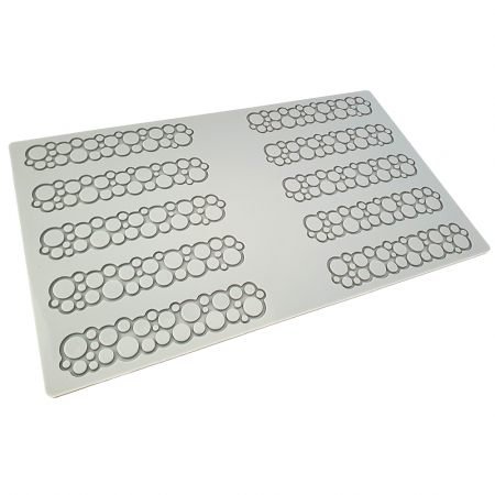 Forme Silicon pentru Decor si Plating - Forma Silicon PavoDecor Cercuri, 10 cavitati 12 x 2.5 x H 0.2 cm, 2.2 ml
