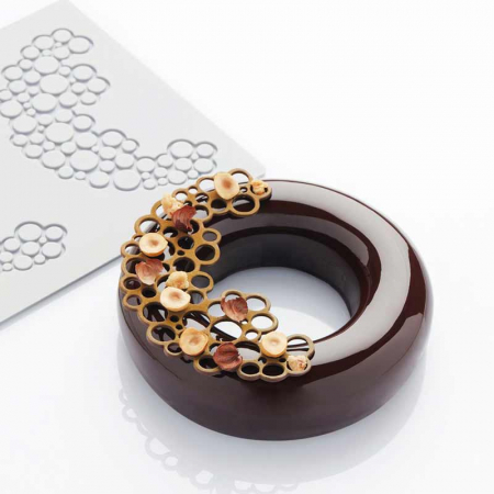 Forme Silicon pentru Decor si Plating - Forma Silicon PavoDecor Cercuri Forma Semiluna, 3 cavitati 13.8 x 8.4 x H 0.2 cm, 5.6 ml
