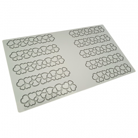 Forme Silicon pentru Decor si Plating - Forma Silicon PavoDecor Inima Forma Alungita, 10 cavitati 12 x 2.7 x H 0.2 cm, 2.6 ml