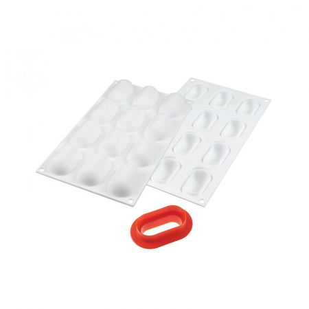 Forme 17.5x30cm Monoportii, Mignon - Forma Silicon Perna (Pillow) 5.9 x 2.9 x H 2.3 cm, 12 cavitati, 30 ml