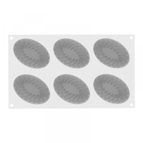 Forme Silicon Monoportii, Mignon - Forma Silicon Pleincoeur Oval 12.4 x 8.4 x H 4.3 cm, 6 cavitati x 145 ml