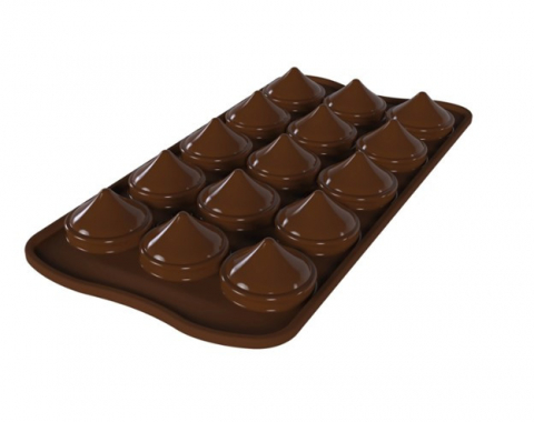 Forme de Silicon Cofetarie - Forma Silicon Praline Kiss Ø 2.8 x H 2.4 cm, 10 ml, 12 cavitati (SCG57)