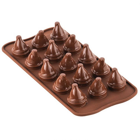 Forme Multicavitati Mici - Forma Silicon Praline Mr & Mrs Brown Ø 2.5 x H 4 cm, 10 ml, 15 cavitati (SCG56)