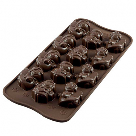 Forme Multicavitati Mici - Forma Silicon Praline Silikomart Ingeri 3.5 x 3 x H 1.6 cm, 9.3 ml, 12 cavitati (SCG27)