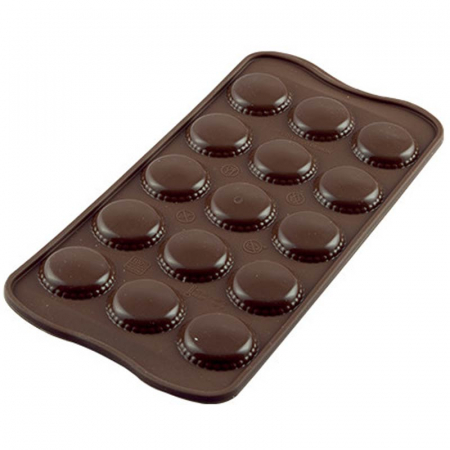 Forme Multicavitati Mici - Forma Silicon Praline Silikomart Macaron Ø 2.6 x H 2.8 cm, 7.5 ml, 15 cavitati (SCG21)