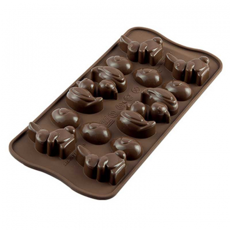 Forme Multicavitati Mici - Forma Silicon Praline Silikomart Paste 3 x 4.3 x H 1.6 cm, 6 ml, 14 cavitati (SCG05)