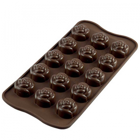 Forme Multicavitati Mici - Forma Silicon Praline Silikomart Rose Ø 2.8 x H 1.8 cm, 7 ml, 15 cavitati (SCG13)