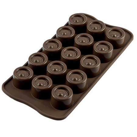 Forme Multicavitati Mici - Forma Silicon Praline Silikomart Vertigo Ø 2.8 x H 2 cm, 10 ml, 15 cavitati (SCG04)
