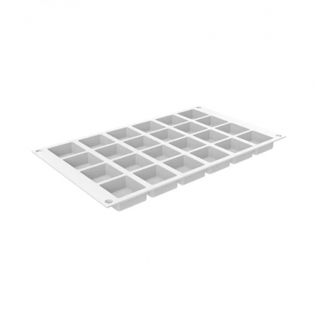 Forme de Silicon Cofetarie - Forma Silicon Quadrato 3.7 x 3.7 x H 1.6 cm, 24 cavitati, 20 ml