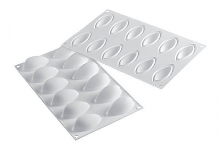 Forma Silicon Quenelle Mignon 6.3 x 2.9 x h 2.8 cm, 12 cavitati, Silikomart [2]