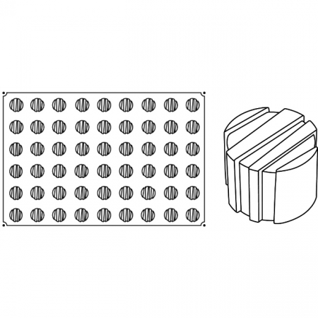 Forme de Silicon Cofetarie - Forma Pavoflex 60x40 cm Rigo Ø3.5xh3 cm, 54 cavitati, 25 ml