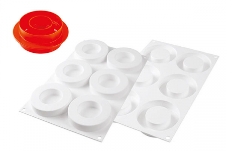 Forme de Silicon Cofetarie - Forma Silicon Ring Ø 8.5/5 x h 1.8 cm, 6 cavitati (2 forme)