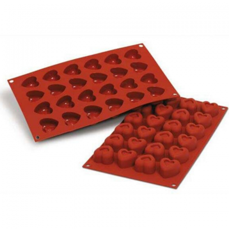 Forme de Silicon Cofetarie - Forma Silicon Savarin Inima 3.4 x 3.3 x h 2 cm, 24 cavitati (SF089)
