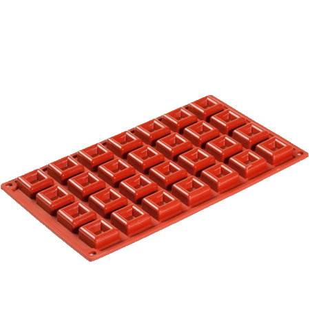 Forme de Silicon Cofetarie - Forma Silicon Savarin Patrat Mignon 3x3xh1.35 cm, 28 cavitati