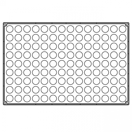 Forme de Silicon Cofetarie - Forma Pavoflex 60x40 cm Semisfere Ø3xh1.8 cm, 126 cavitati, 9 ml