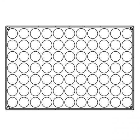 Forme de Silicon Cofetarie - Forma Pavoflex 60x40 cm Semisfere Ø4.2xh2.1 cm, 77 cavitati, 20 ml