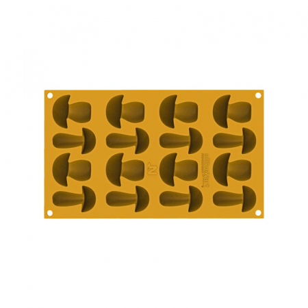 Forme Silicon pentru Decor si Plating - Forma Silicon Silikomart NaturaE Ciupercuta 5.9 x 3.6 x H 1.8 cm, 20 ml, 16 cavitati