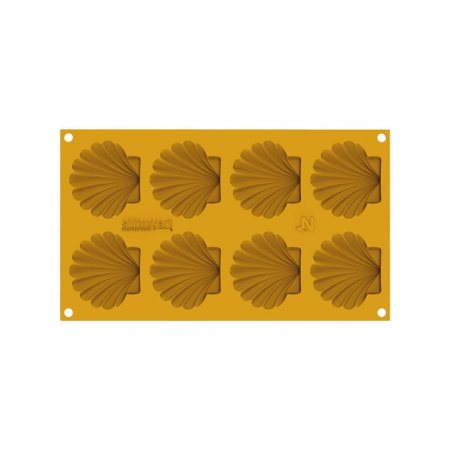 Forme Silicon pentru Decor si Plating - Forma Silicon Silikomart NaturaE Scoica 7.2 x 6.5 x H 0.9 cm, 15 ml, 8 cavitati