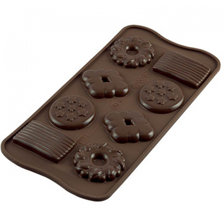Forme Multicavitati Mici - Forma Silicon Snack Silikomart Biscuit 4.9 x 2.9 x H 6.8 cm, 16.1 ml, 8 cavitati (SCG25)
