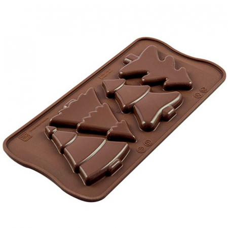 Forme Multicavitati Mici - Forma Silicon Snack Silikomart Brad 7.5 x 5.6 x H 0.8 cm, 13 ml, 4 cavitati (SCG46)