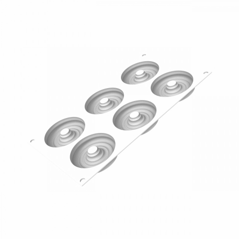 Forma Silicon Tarte 3D Tornada Ø 7.7 x H 1.6 cm + Rama Microforata Ø 8 x H 2 cm, 6 cavitati [2]