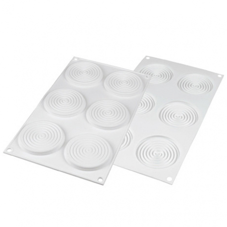 Forme Silicon pentru Decor si Plating - Forma Silicon TOP / Insertie Tourbillon 28, Ø 7 x H 0.8 cm, 6 cavitati
