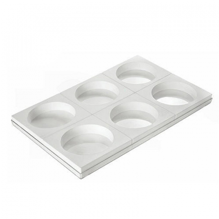 Forme de Silicon Cofetarie - Forma Silicon Tort Ø 16 x H 5 cm, tava 6 cavitati