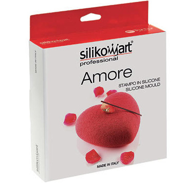 Forme de Silicon Cofetarie - Forma Silicon Tort Inima 3D Amore + Cutter,  14.2 x 13.7 x H 5 cm