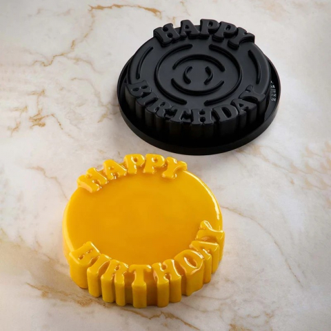 Forme Moderne Tort - Forma Silicon Tort 3D Happy Birthday Ø 19 x H 4.5 cm, 1100 ml