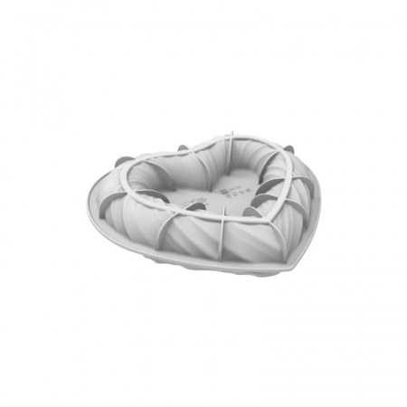 Forme Moderne Tort - Forma Silicon Tort 3D Inima Intreccio 25 x 22 x H 5.2 cm, 1250 ml